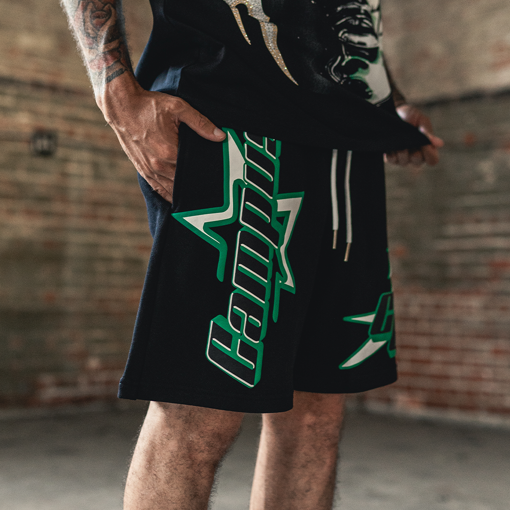 All Star Sweat Shorts (Black/Green)